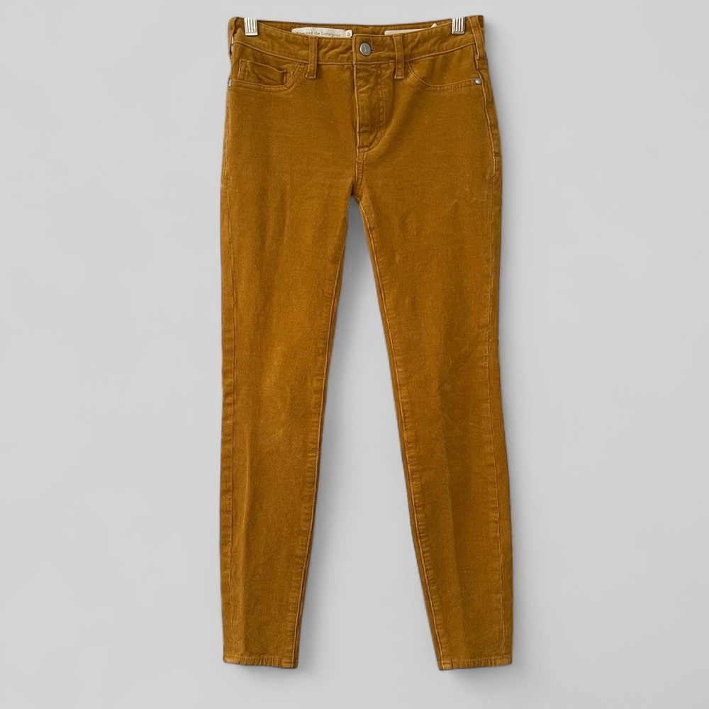 Anthropologie Pilcro Womens Velvet Feel Jeans Size 25 Marigold Skinny - Picture 2 of 10